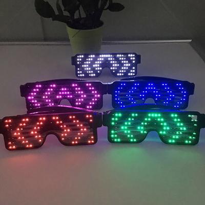 LED Glasses Flashing Eyewear Flat-top Square Frame Cool Glasses for Nightclub Holiday Celebrating Party Supplies