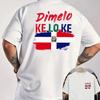 Mens Dominican Republic Flag Tshirt Dimelo Ke Lo Ke Pattern Hiphop Street Style Loose Casual Pure Cotton Summer Top