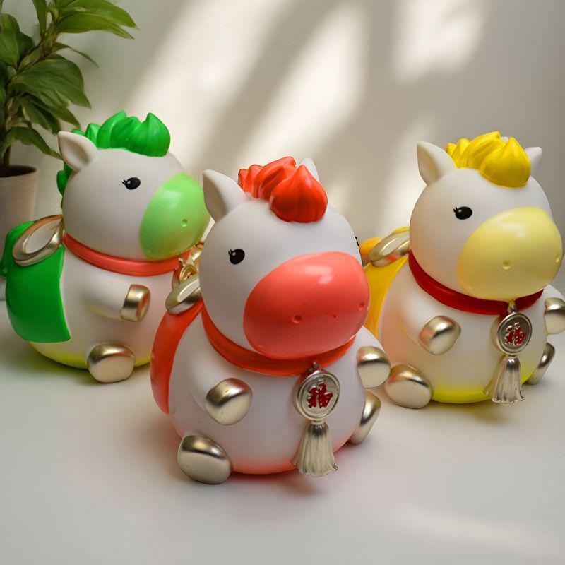 New Soft Glue Horse Piggy Bank for Kids - Large Capacity, Decorative Savings Jar, Perfect for Spring Festival Gifts