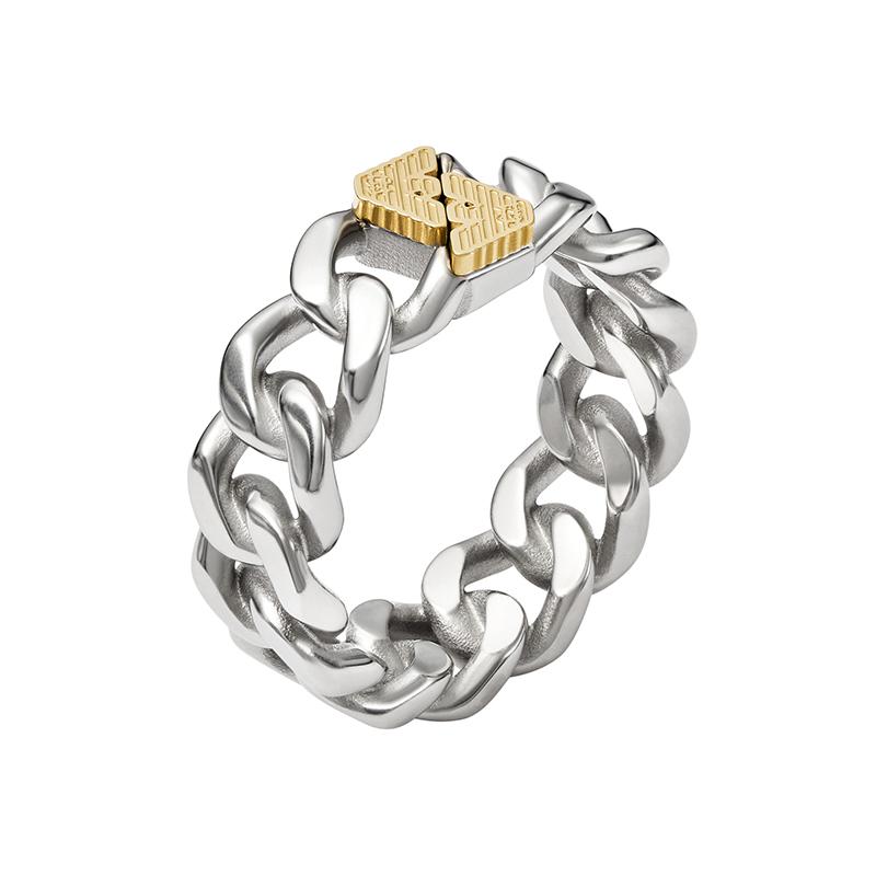 

Emporio Armani Fashionable Cool Light Luxury Hip Hop Stainless Steel Ring Men jewelry Silver EGS3185040 Shopping Bag,10