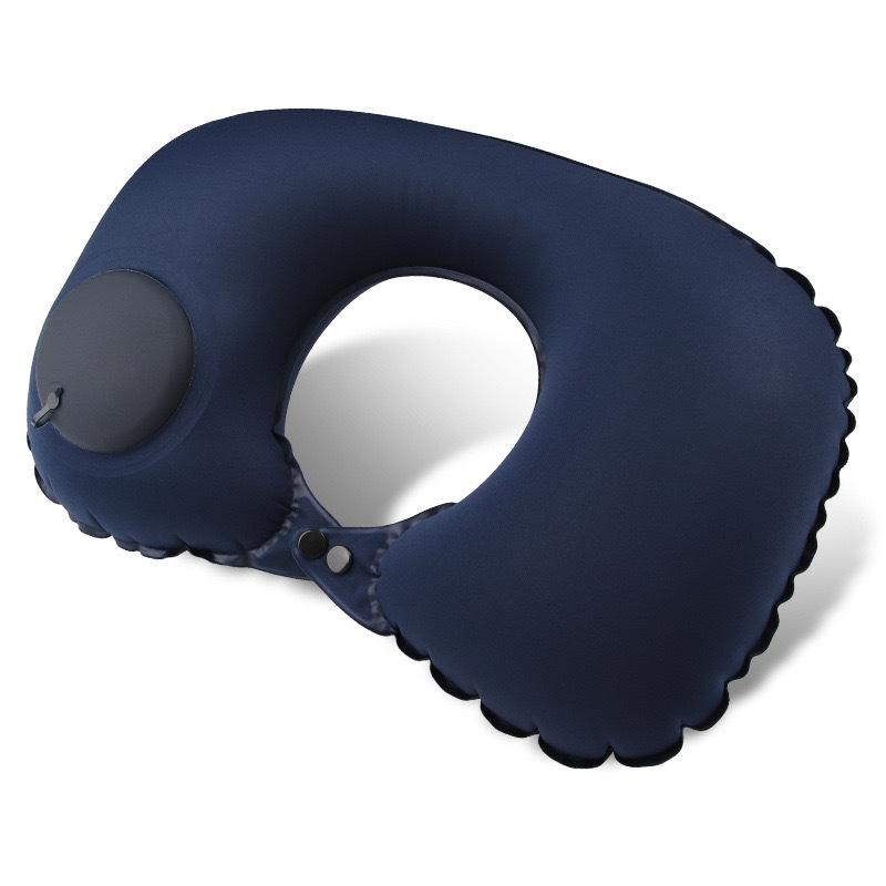 Press-Type Inflatable U-Shaped Neck Pillow for Travel and Office - Creative and Portable Neck Support Pillow
