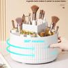 1 Stück 360° drehbarer Make-up-Pinsel-Organizer Kosmetik-Organizer 5 Fächer Make-up-Pinsel-Becher Badezimmer-Waschtisch Schreibtisch Aufbewahrungs-Halter Tasche