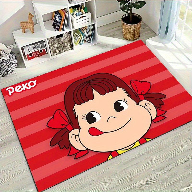 Cartoon Carpet Mat Rug - Milky Character Print Home Decoration for Kids Room Living Room Red Black Design Rugs for Bedroom