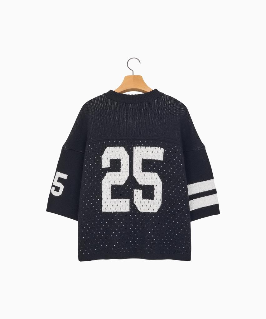 NOHANT 25 Jacquard Short Sleeve Knit Navy