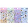 4pcs Cute Animal Stickers with Laser Diamond Edge for Scrapbooking Craft Supplies Material Kids Girls Gift