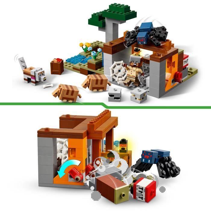 LEGO Minecraft 21269 L’expédition Dans La Mine Du Tatou - Jeu De Construction Pour Garçon