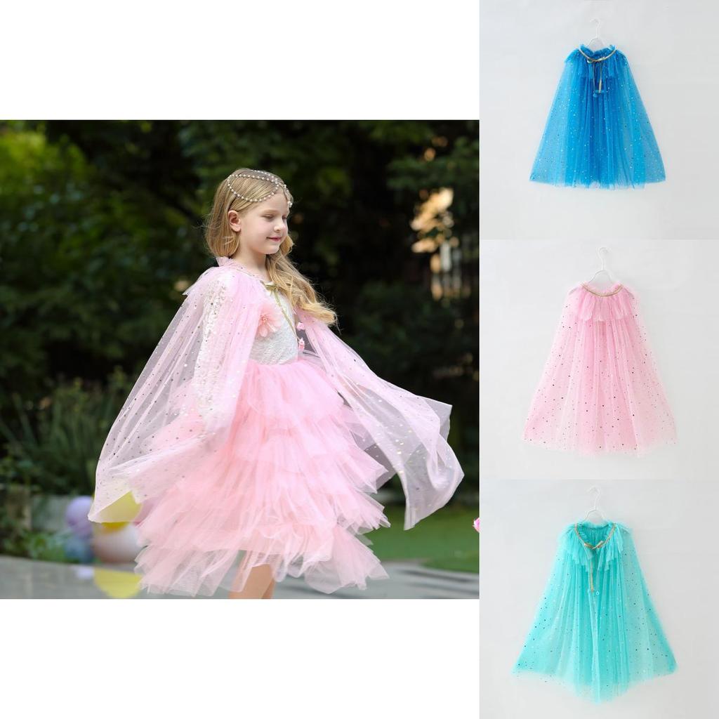Magical Frozen Elsa Costume Cape In Soft Polyester For Princess Dress Up Fun