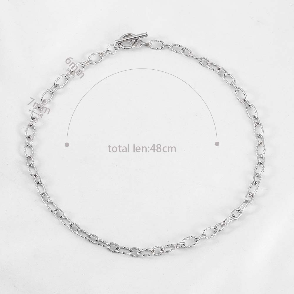 1PC 5PCS New Stainless Steel Frosted Necklace Bracelet Set Jewelry Making Gift Thick Link Chain OT Buckle Clasp Handmade Chokers