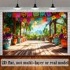 Mexican Festival Party Banner, Polyester Photo Backdrop for Home Room Wall and Balcony