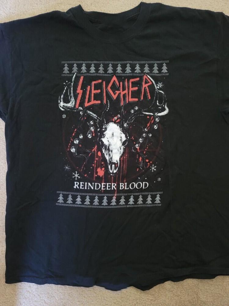Slayer Sleigher Reindeer Blood Christmas Unisex All size black Shirt ND420 Unisex T-Shirt XXXL