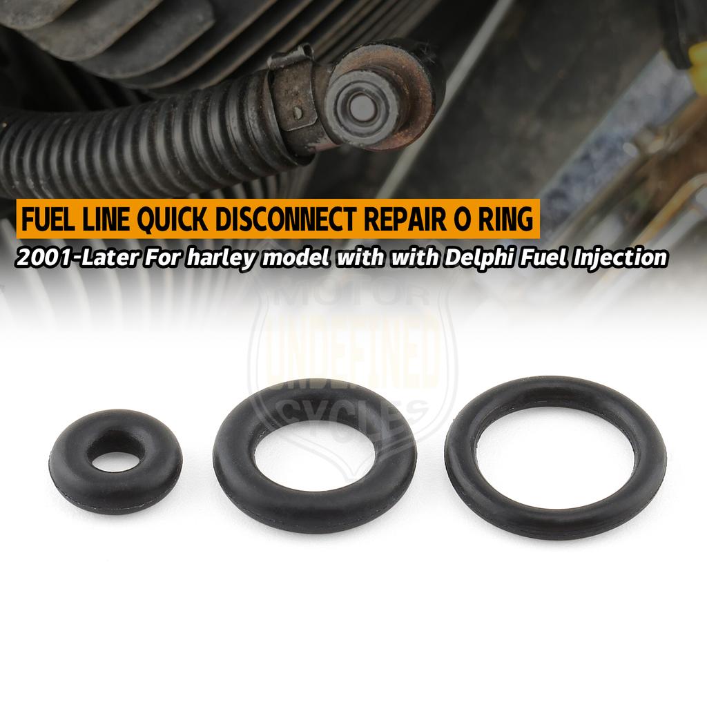 Fuel Line Quick Disconnect Repair O Ring Kit For Harley Touring Sportster Dyna Softial With Delphi Fuel Injection 2001-2023
