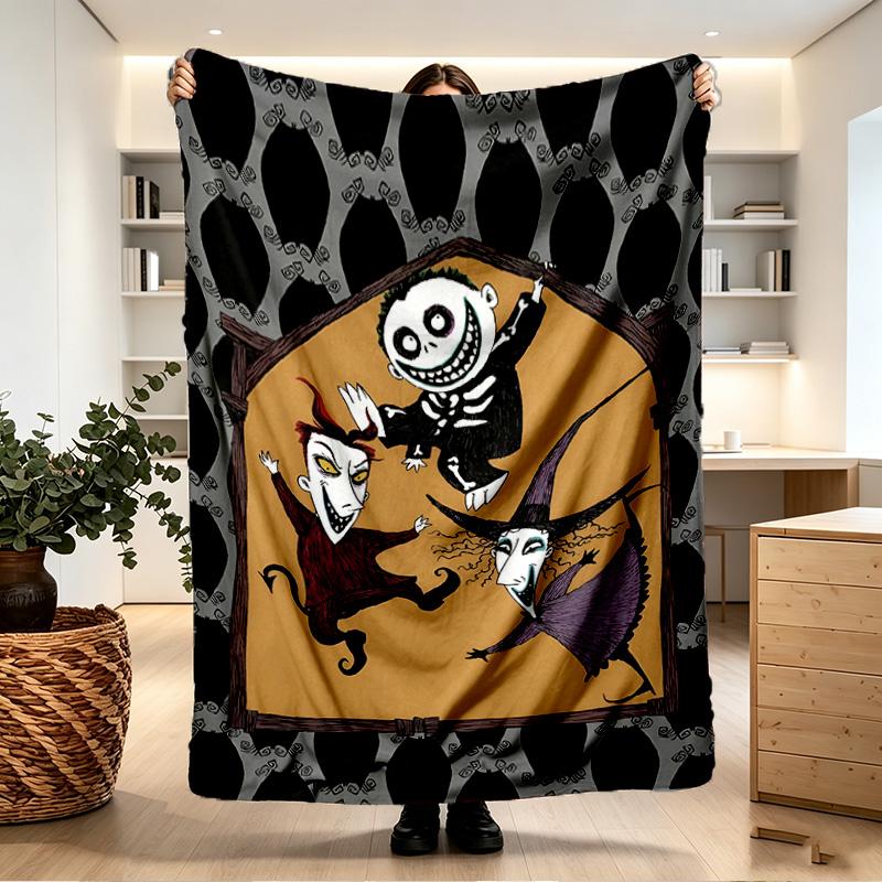 The Nightmare Before Christmas Print Blanket - Soft & Comfortable, for Bedroom, Travel, Sofa, Home Decoration - Birthday Christmas Gift for Friend