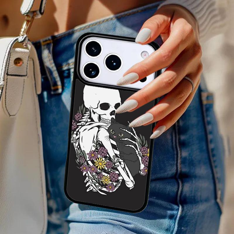 Aesthetic Skeleton Phone Case For iPhone 17 Air 14 15 13 12 Max Cover For Apple 14 15 16 16e 11 Pro Max Plus Coque