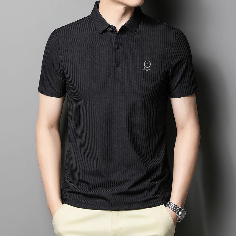 Модная городская свободная мужская футболка среднего возраста с короткими рукавами — фото 4