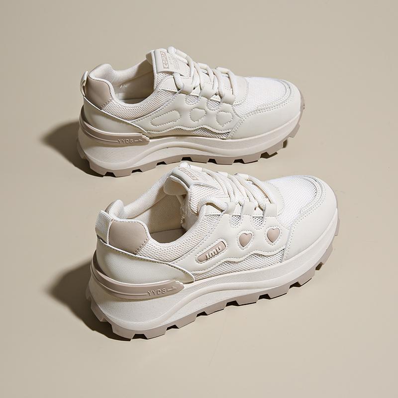 Fashion CRLAYDK Chunky Sneaker for Women Platform Tennis Fashion White Dad Shoes Mesh Breathable Casual Lace Up Walking Sport Trainers