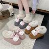 Cartoon Hello Kitty versatile thick-soled cute snow boots for women's 2025 winter new velvet warm Northeast cotton shoes