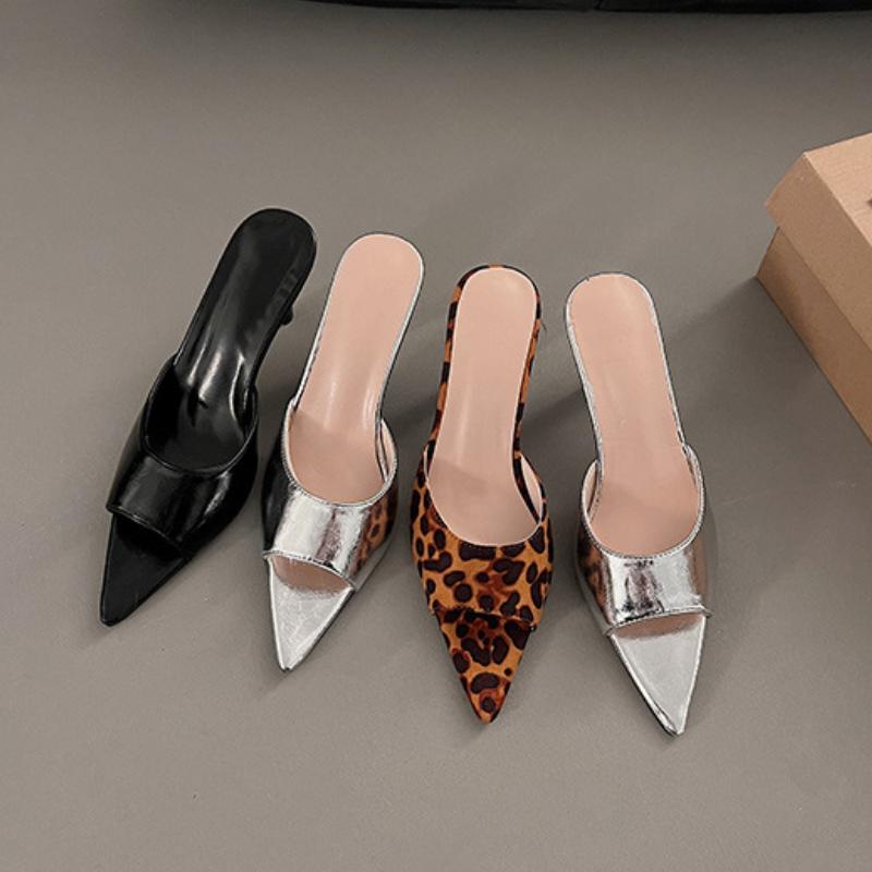 Women High Heel Sandals Summer New Fashion Elegant Open Toe Leopard Print Women Sexy Party Dress High Heel Sandals 35 40