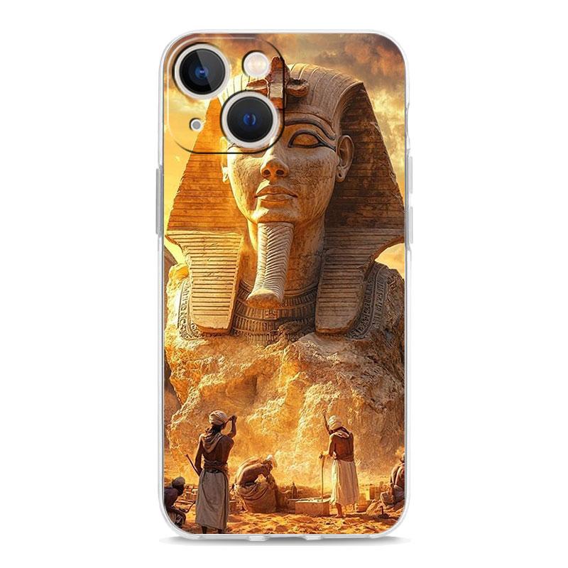 Phone Case For iPhone 16 Cases iPhone 15 12 13 14 16 Pro Max X XR XS Max 15 Plus 16Pro iPhone11 Cover Ancient Egypt God pyramid