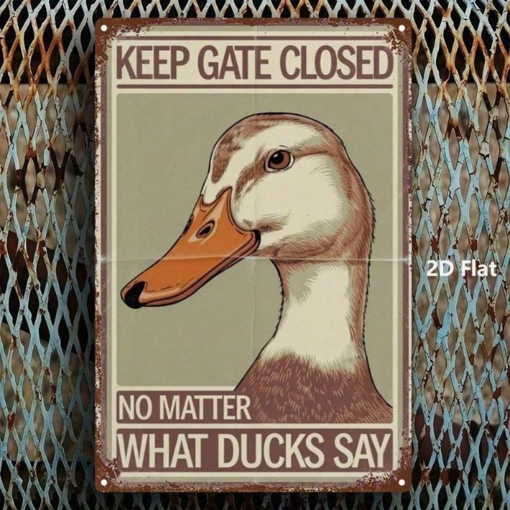 Vintage Metal Duck Sign 20x30cm Waterproof Wall Plaque Home Garden Decor