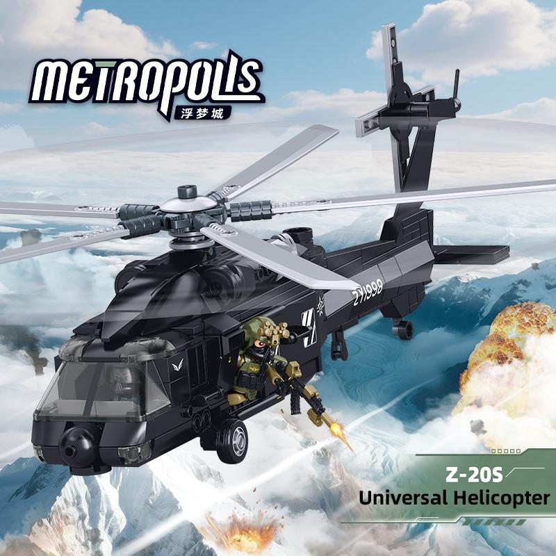 Linyi Toy Unisex High-Quality Sluban High-Quality 382Pcs Army Style Z-20 High-Quality Tactical High-Quality Helicopter High-Quality Building High-Quality Blocks