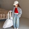 Children's Spring Loose Casual Plaid Shirt Middle and Large Children's Neutral Wind Lapel Thin Jacket
