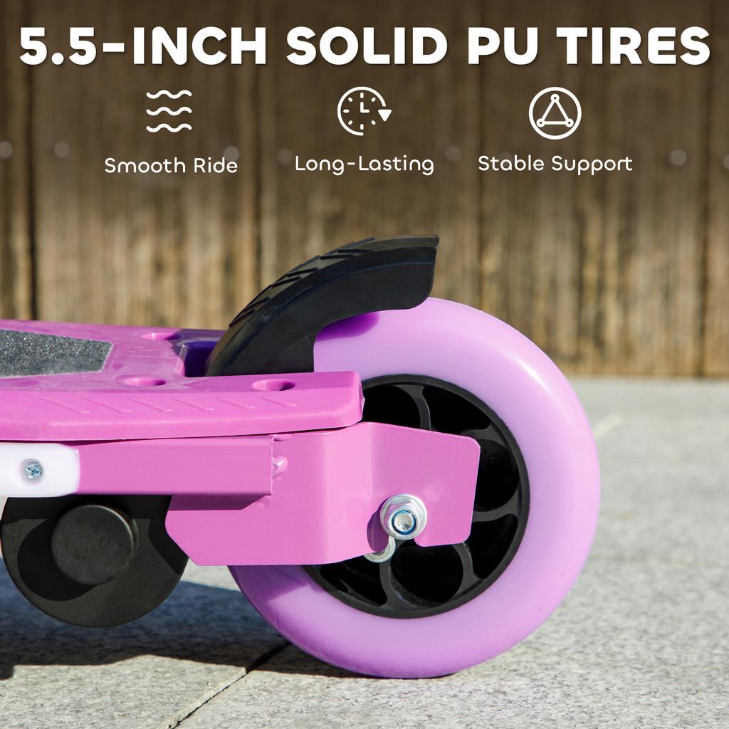 Electric Scooter for Kids 6-14 Years, with Colourful Lights, Purple