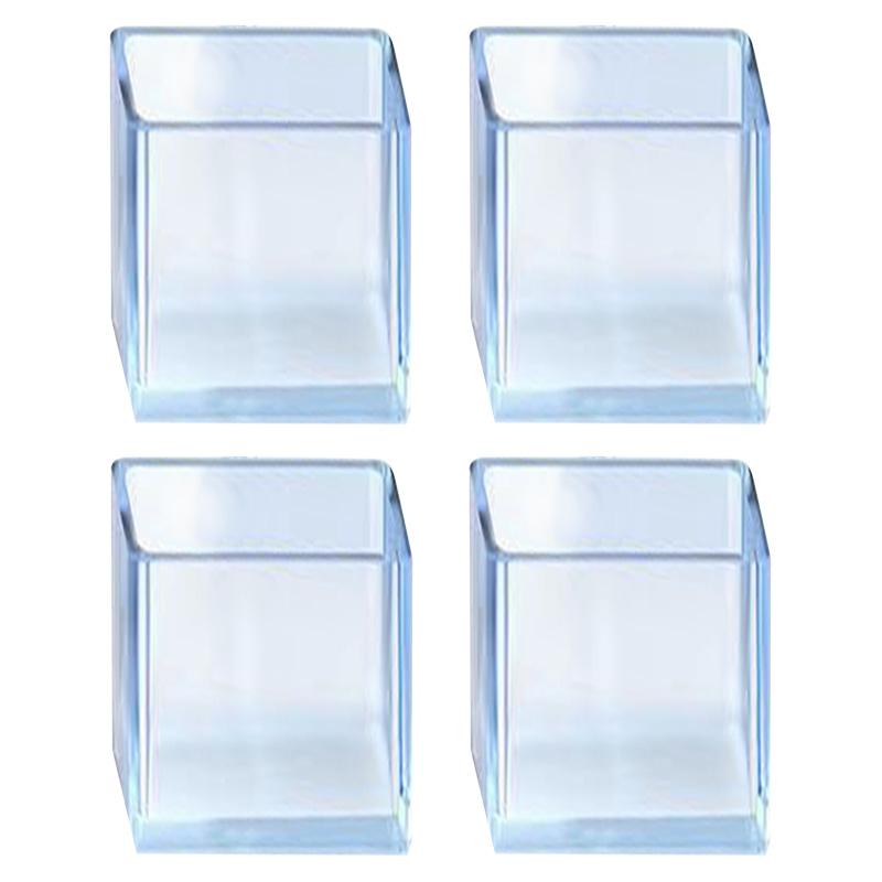 4Pcs/Set 20*30mm Rectangular Furniture Leg Covers Caps Clear Rubber Table Feet Pads Chair Leg Floor Protectors
