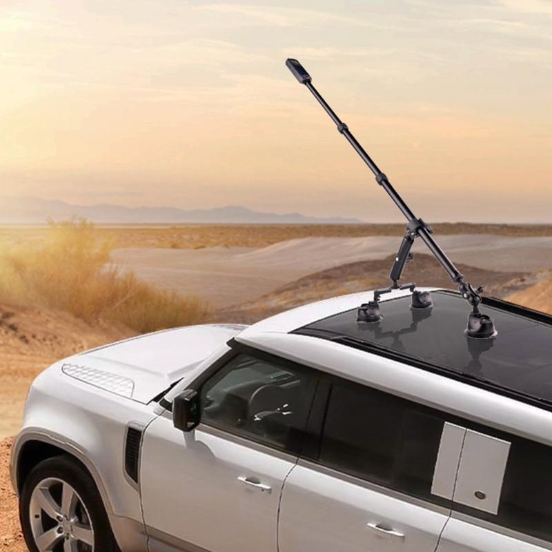 Nastavitelný držák na kameru do auta se 3 přísavkami a 1,2m ramenem pro natáčení videa z pohledu třetí osoby