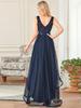 European Plus Size Sequin High-Low Evening Gown, Deep V Mesh New Year's Eve & Bridesmaid Dress 2026