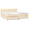 3140558 vidaXL Divan Bed with Mattress Cream 180x200 Cm Fabric