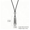 New Metal Long Water Drop Pendant Necklace for Women Girls Long Sweater Leather Rope Chain Fashion Jewelry Gifts