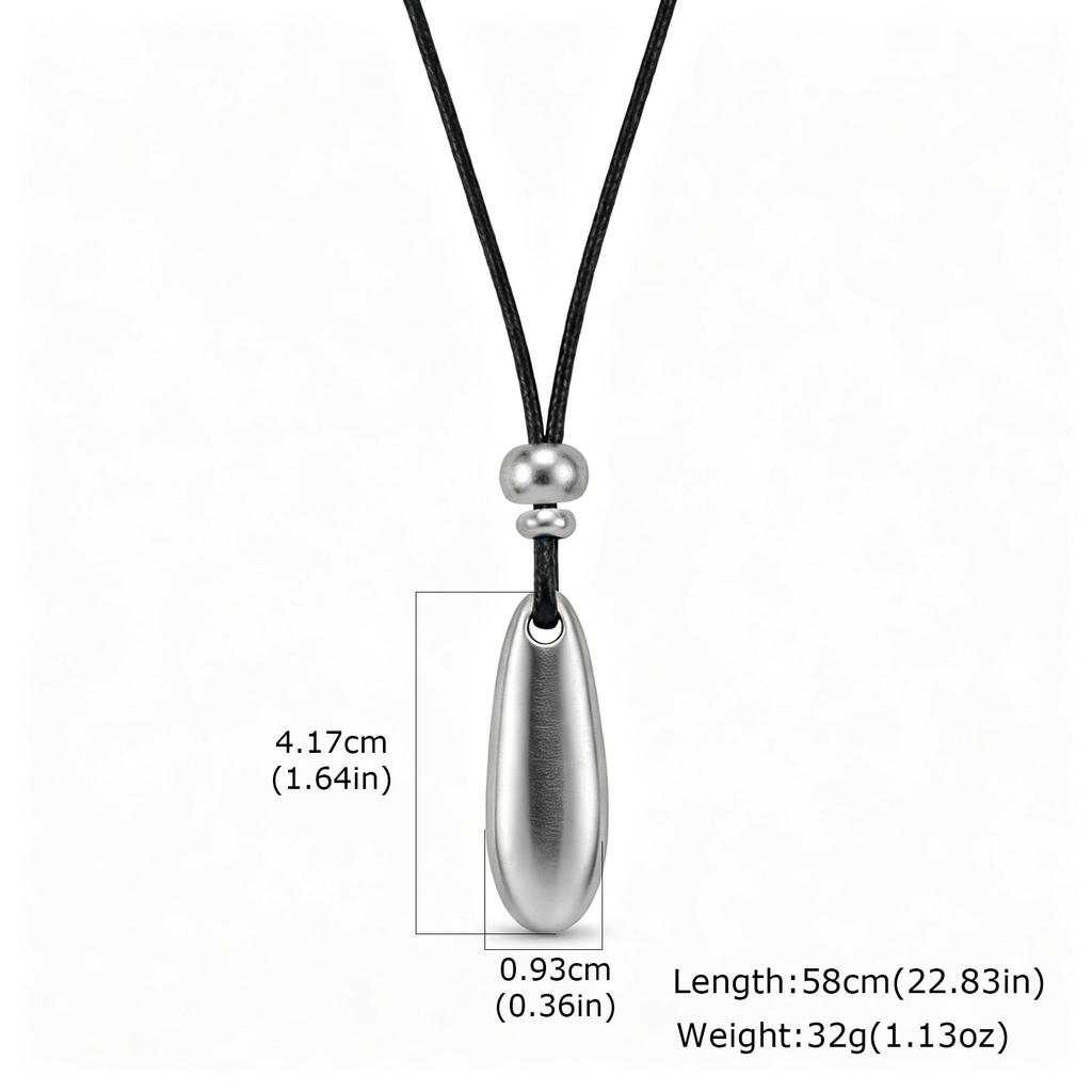 New Metal Long Water Drop Pendant Necklace for Women Girls Long Sweater Leather Rope Chain Fashion Jewelry Gifts