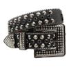 Men's Belt Waist Seal Gun Color Brightly Inlaid with Glass Rhinestones Crocodile Pattern Personality Trendy Style