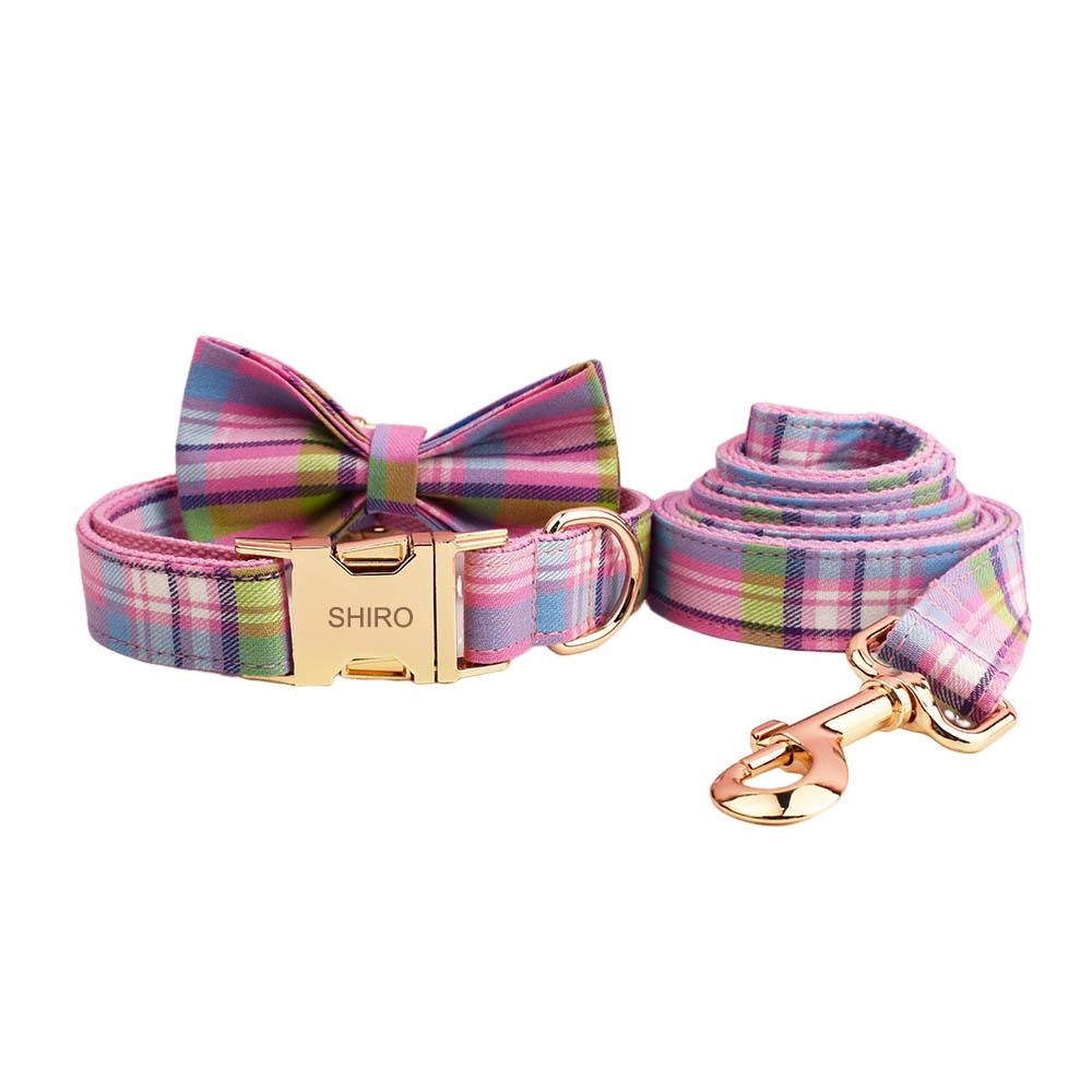 Colorful Plaid Dog Collar & Leash - Hot Selling Dog Accessory