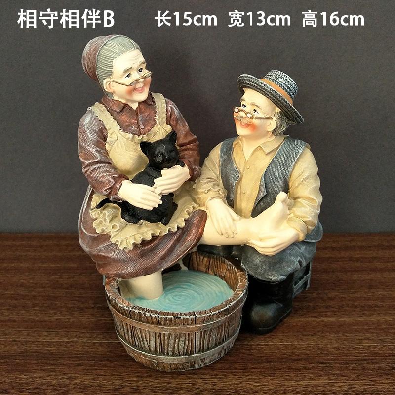 Old Man Old Lady Home Decorations Love Gift Ornament Grandpa And Grandma Grow Old Together Room Decoration Vintage Home Decor