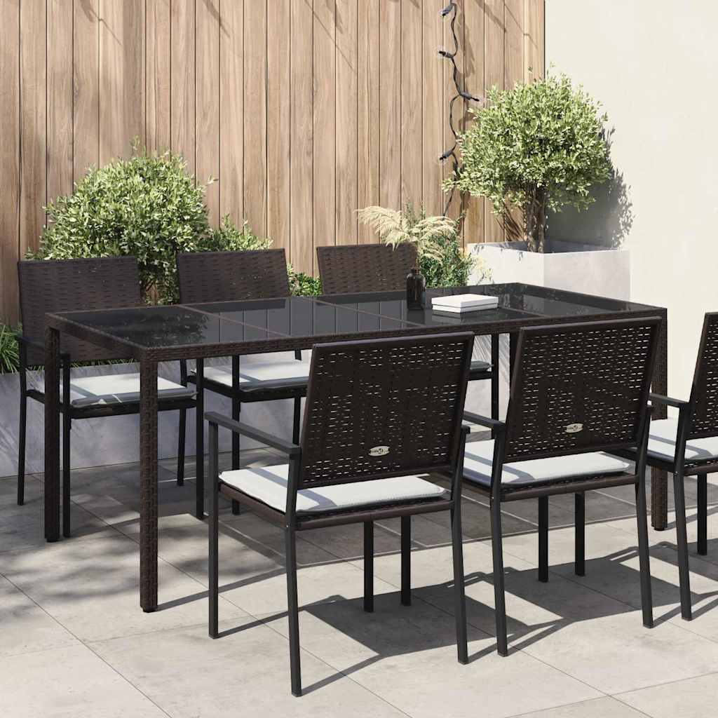 Garden Table Brown 190 x 90 x 75 cm Poly Rattan