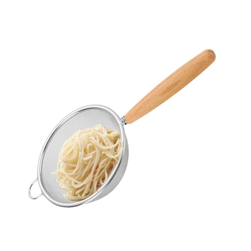 Food Strainers Stainless Steel Mesh Filter Spoon with Wooden Handle Flour Filter Spoon  Fried Food Filter Oil Kitchen  Tools