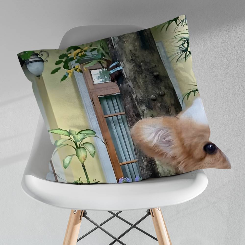 Cute Corgi Puppy pillow over living room sofa cushion cover home decoration bedroom room bed pillow cover