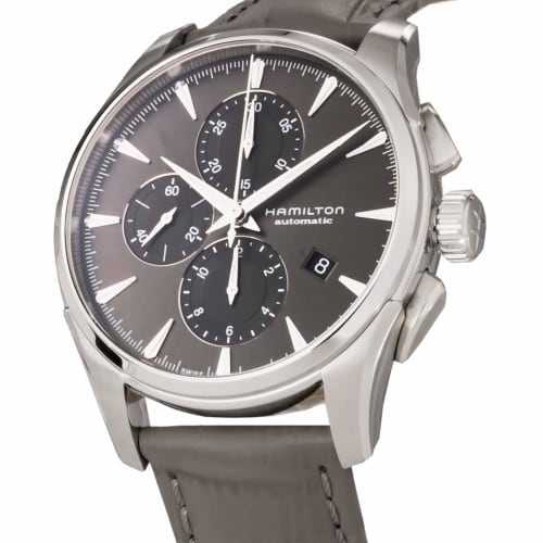Hamilton Jazzmaster Automatic Chronograph Watch, 42mm, Swiss Brand, Men's, Gray Dial, Stainless Steel, Sapphire Crystal, Automatic, H32586881