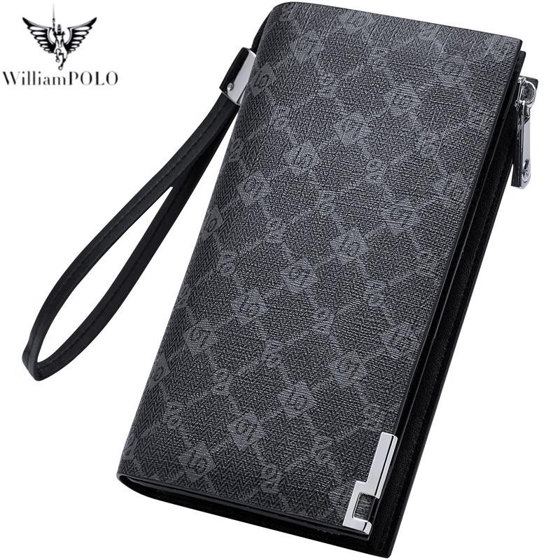 

WILLIAMPOLO Men s Multi-Card RFID Blocking Wallet Long