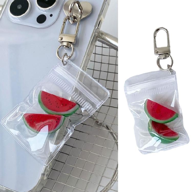 Summer Korean Style Watermelon Keychain Sturdy Alloy Key Ring Cute Phone Charm Gift For Teens