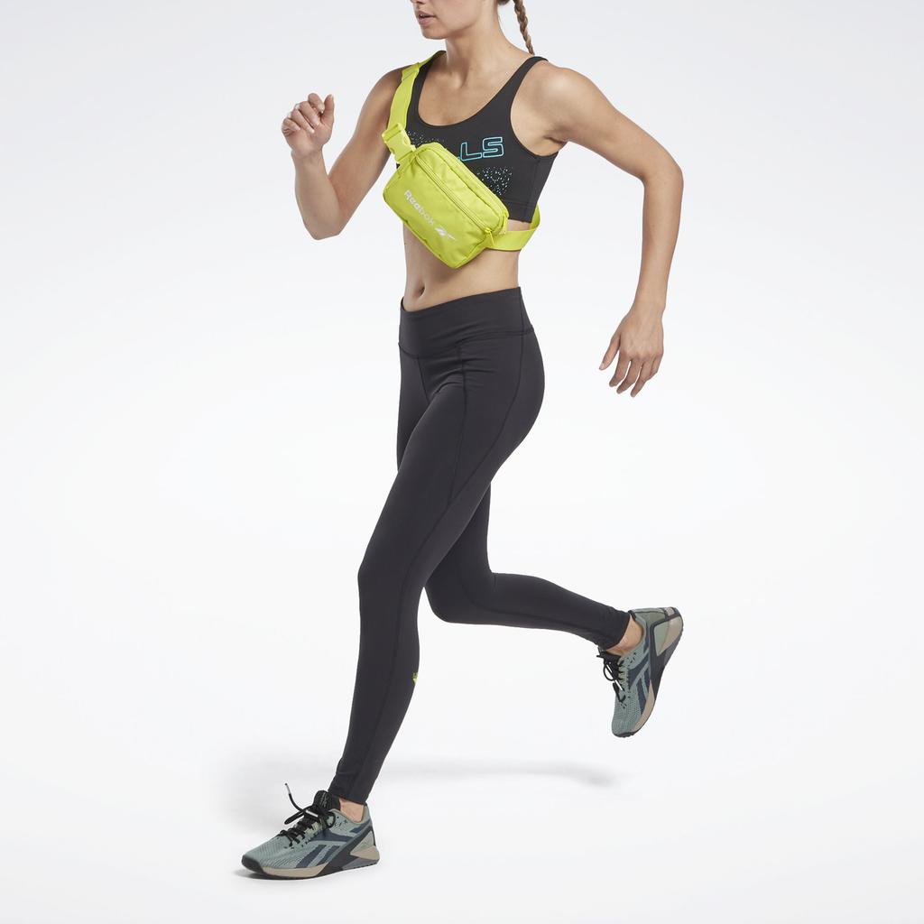 Reebok Lux Graphic Solid Color High-Waisted Sports Leggings Women Leggings Black HN6035