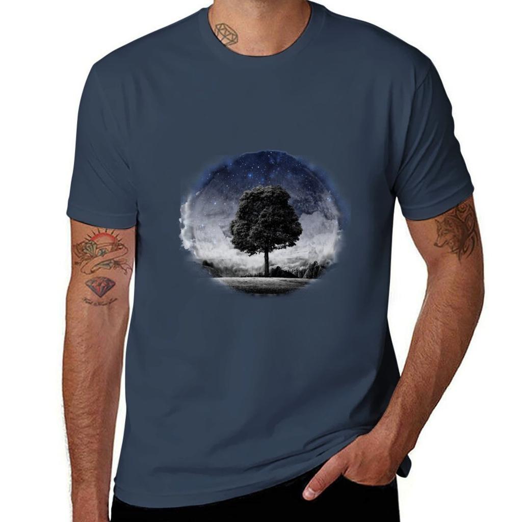 Black Sun In the Space T-Shirt Man T Shirt Graphic Man T Shirts High Quality Luxury Brand Cotton T Shirts Man 100% T-Shirt