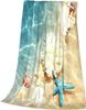 Beach Shells Landscape 3D Printed Throw Blanket Bedspread Flannel Home Blanket Plush Soft Comfortable Home Decor Blanket King