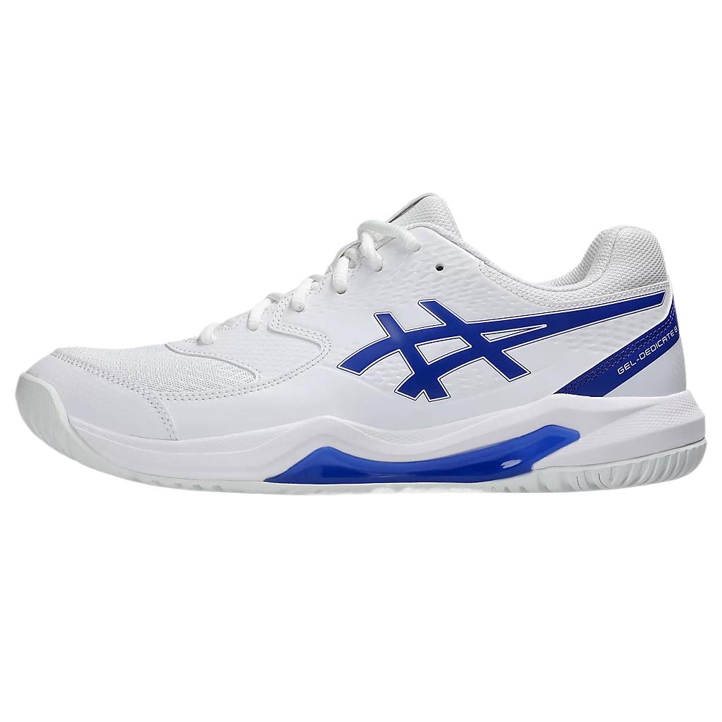 Asics Scarpe da Ginnastica da Uomo Gel Dedicate 8 Bianco Blu Cobalto Scuro 1041A408-106