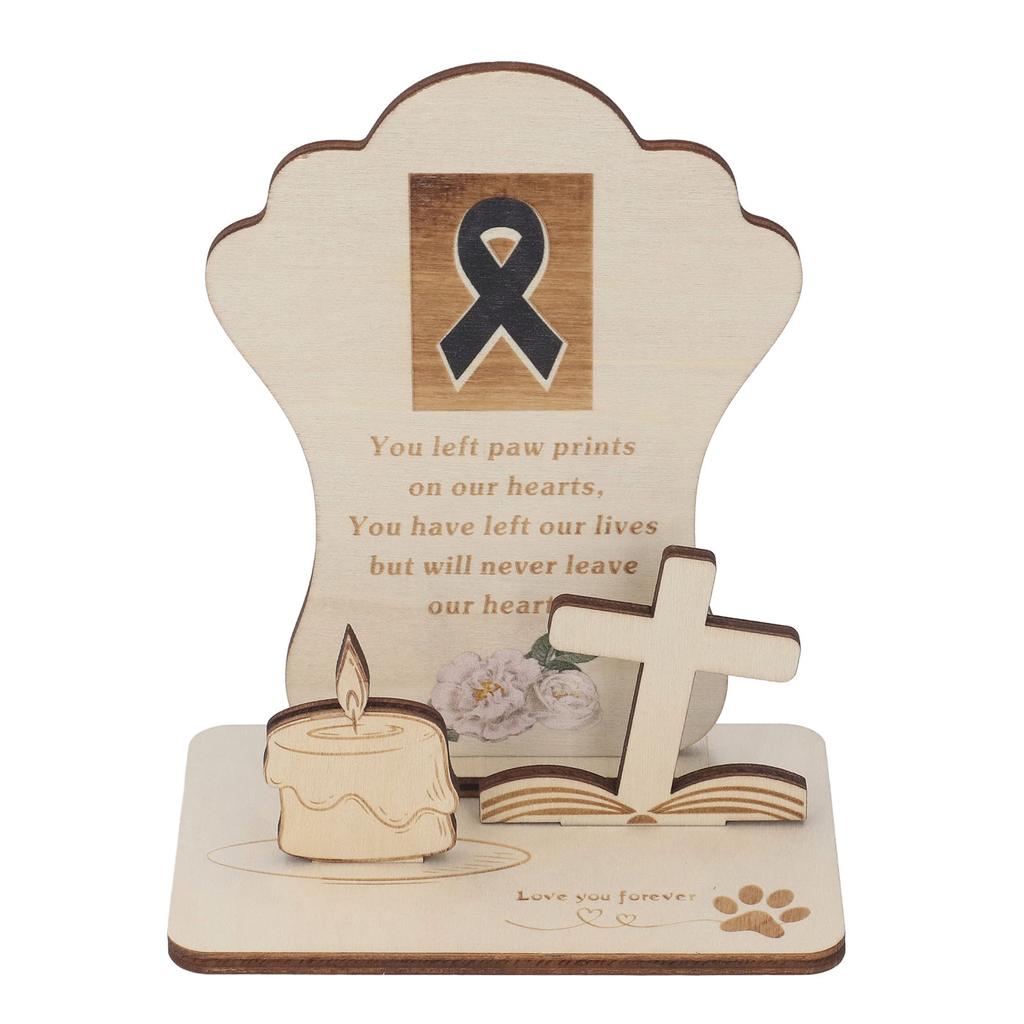 Pet Memorial Plaque Meaningful Express Sympathy Pet Memorial Wood Desk Decor for Cats Dogs