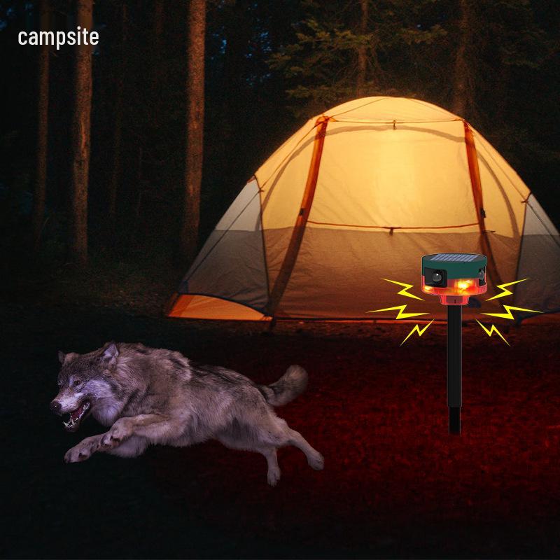 Solar-Powered 360° Infrared Motion Alarm & Light Animal Repeller with Voice Speaker