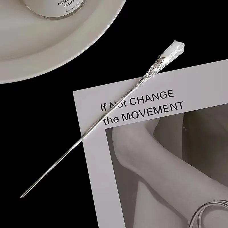 

Винтажная палочка для волос для женщин в китайском стиле, заколка для волос, этническая имитация хотанского нефрита, сплав, палочки для еды, булавка, аксессуар для волос для девочек, ювелирное изделие