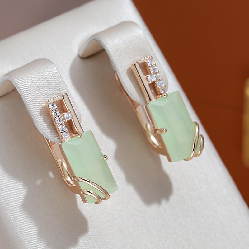 Orecchini Pendenti Vintage Cristallo Champagne Quadrati | Monachella Argento | Gioielli Donna Giallo