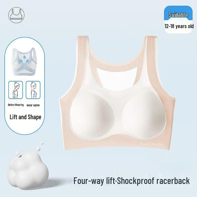 Teen Girls' Seamless Bandeau Bra for Junior High Students